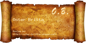 Oster Britta névjegykártya